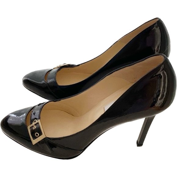 Jimmy Choo Shoes - Jimmy Choo Black Pavia Patent Leather Pumps Shoes size 37.5